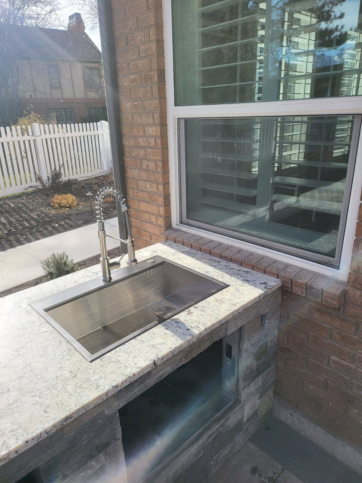 Outdoor Kitchen Upgrade in Springville with Modern Sink image